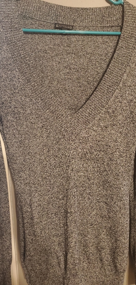 Gray Express V neck Sweater